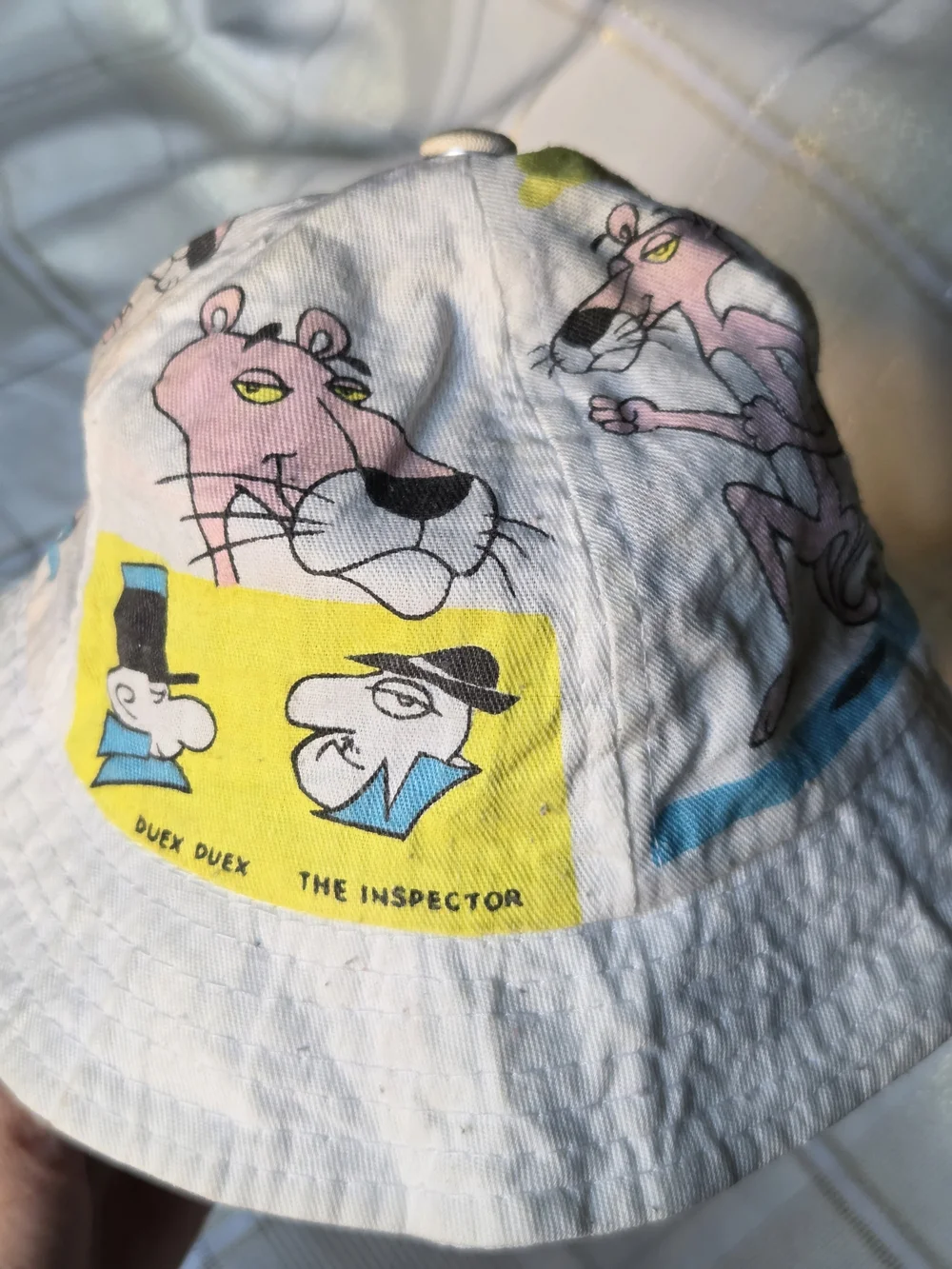 1979 Pink Panther Kids White Bucket Hat
